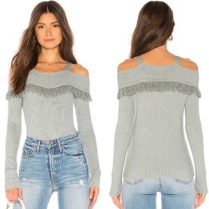 TULAROSA | Cannes Cold Shoulder Fringe Sweater XXS